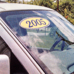 Oval Year Window Stickers
