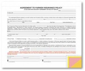 Agreement to Furnish Insurance Policy