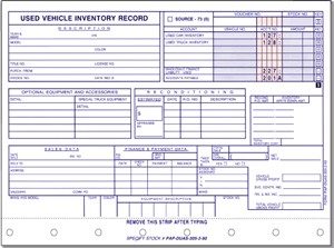 Vehicle Inventory Cards